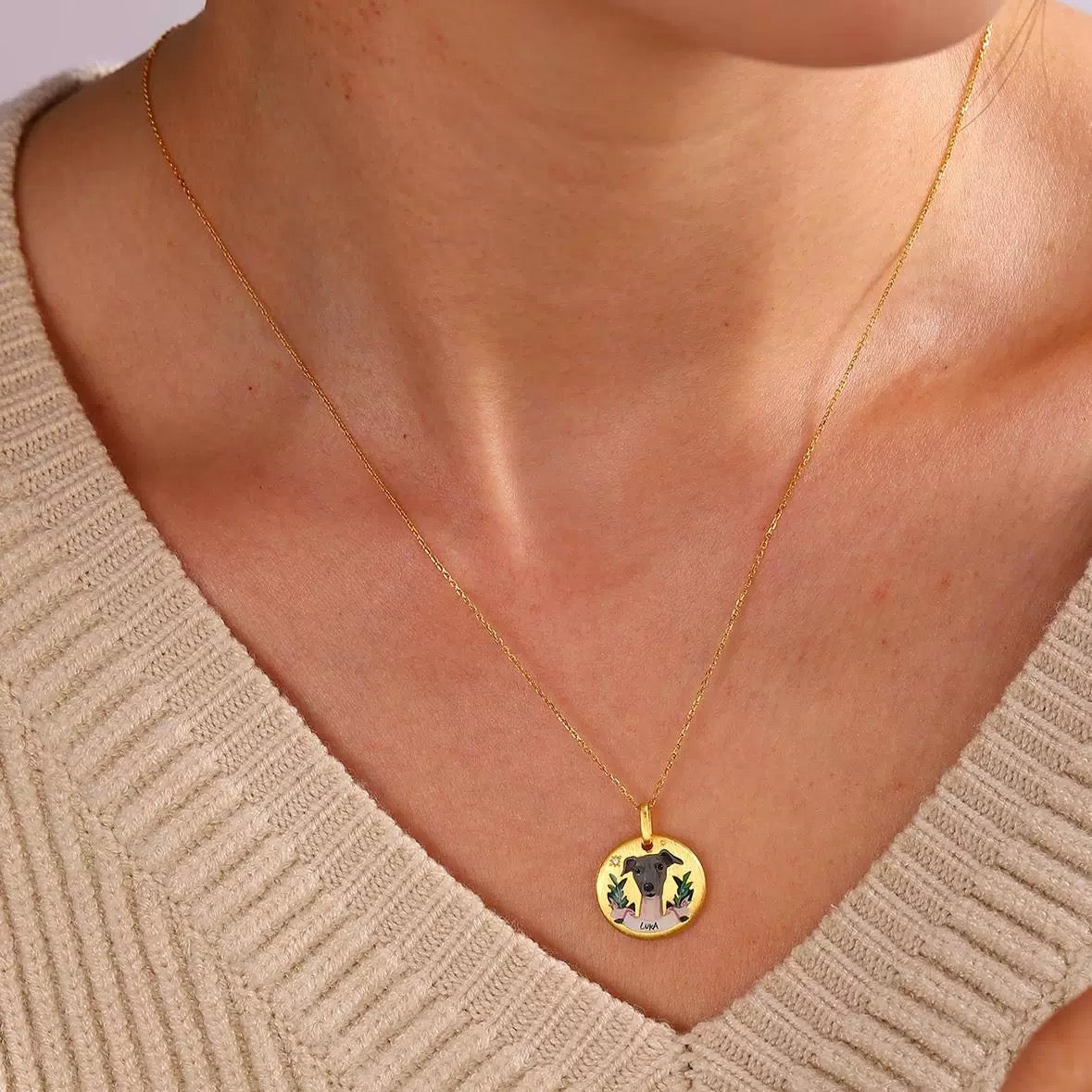 Personalized Pet Photo Enamel Necklace