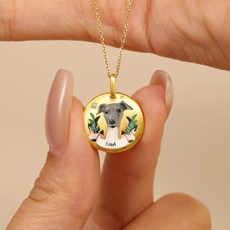Personalized Pet Photo Enamel Necklace
