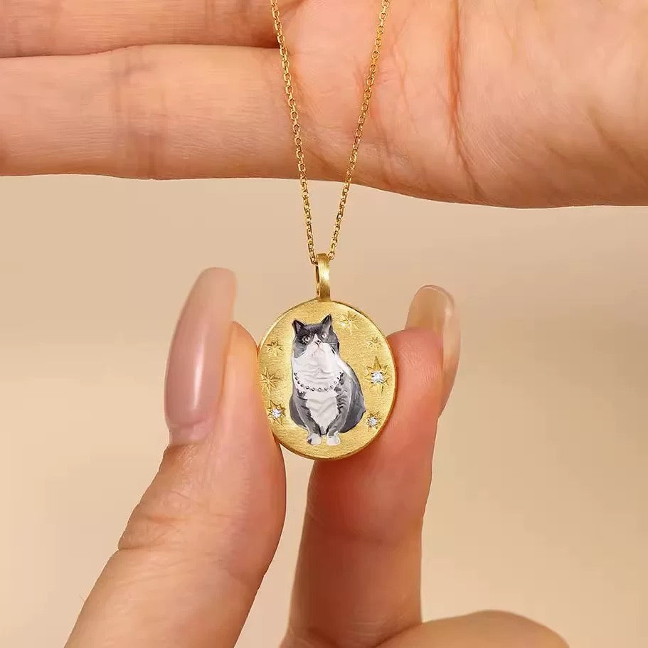 Personalized Pet Photo Enamel Necklace