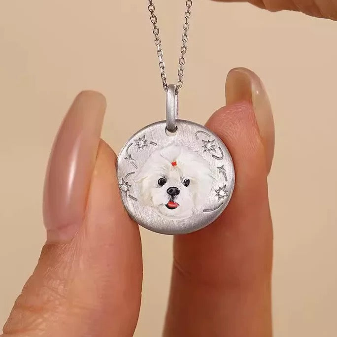Personalized Pet Photo Enamel Necklace
