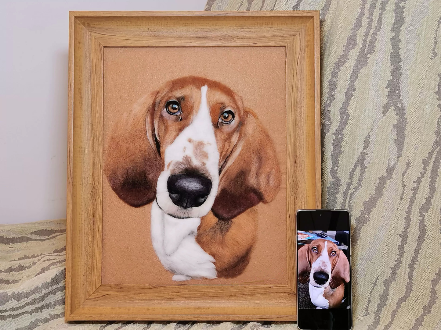 ONE PET Custom Needle Felt Pet Portrait - Personalized Gift or Pet Memorial