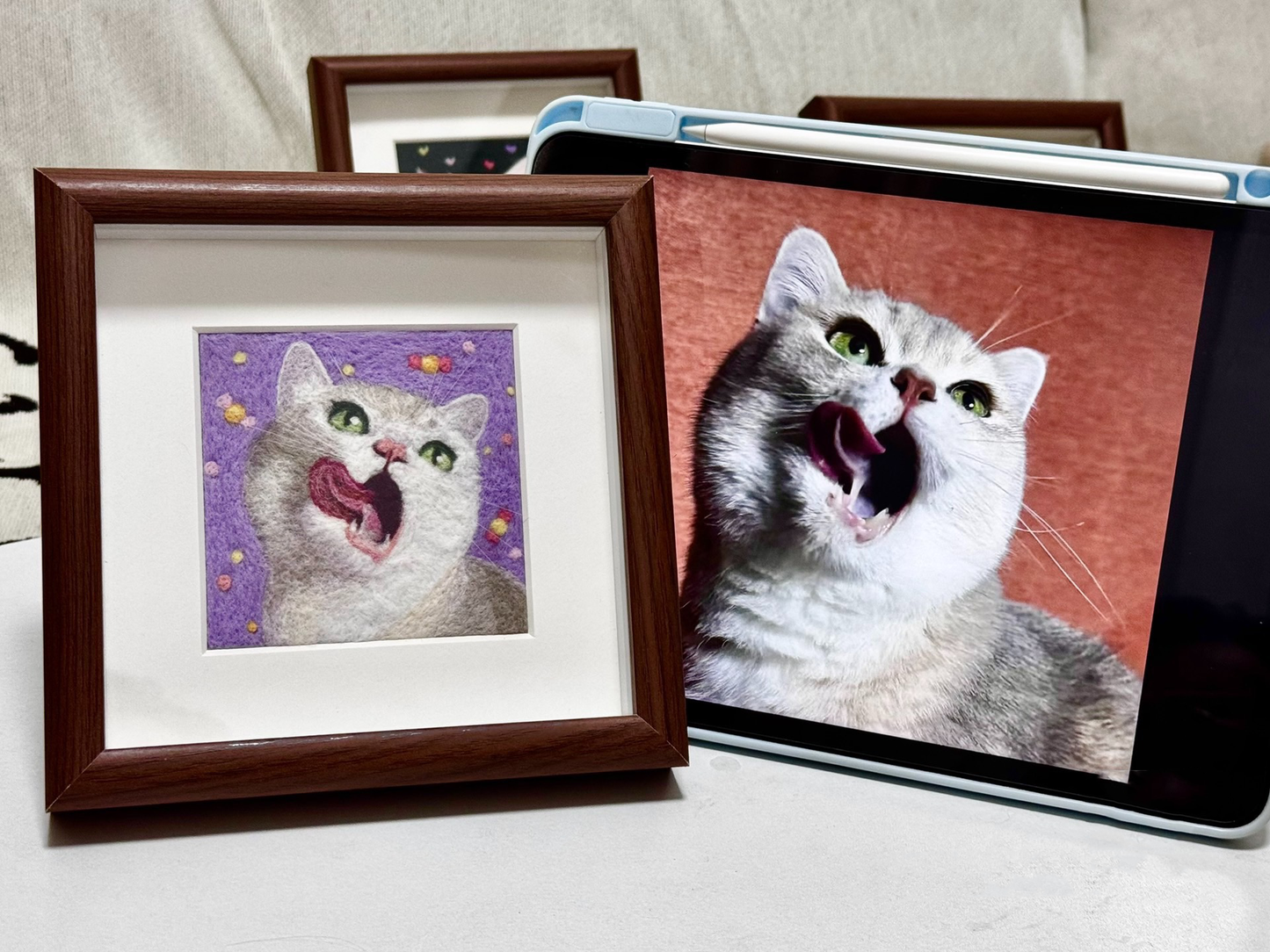 ONE PET Custom Needle Felt Pet Portrait - Personalized Gift or Pet Memorial